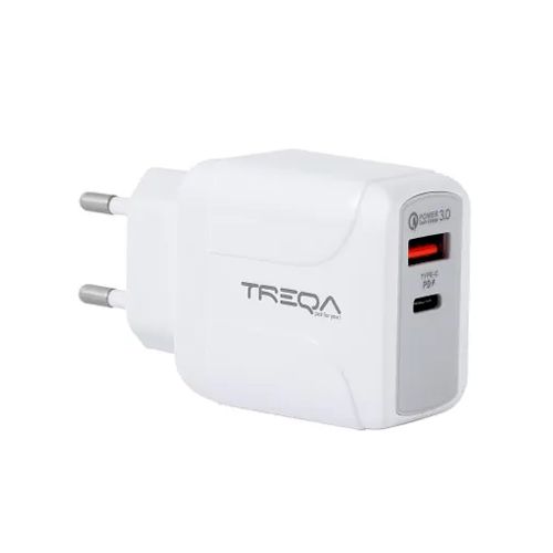 Cargador De Ular Treqa 2 Salidas Usb Y Usb Tipo-c - BLANCO — Dimm