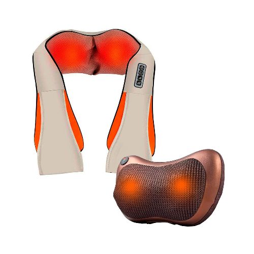 Pack Masajeador Eléctrico Shiatsu + Masajeador De Almohada - COMBO MASAJEADORES 201878 + 900401  Ledstar