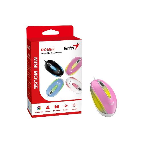 Mouse Genius Dx-mini Led Blanco Rgb - ROSADO — Dimm