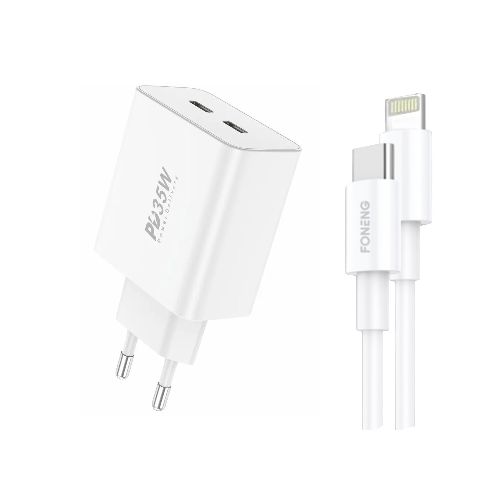 Cargador Foneng Eu50 Pd 35w Tipo-c/ Lightning Con Cable - CARGADOR FONENG EU50 TIPO C A LIGHTNING — Dimm