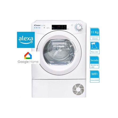 Secadora Candy Smart Pro Con Wi-fi Y Asistente De Voz Alexa | Bomba De Calor - SECARROPA CANDY 11KG CSOEH11A2TE BLANCO — Dimm