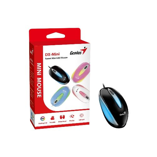 Mouse Genius Dx-mini Led Blanco Rgb - NEGRO — Dimm