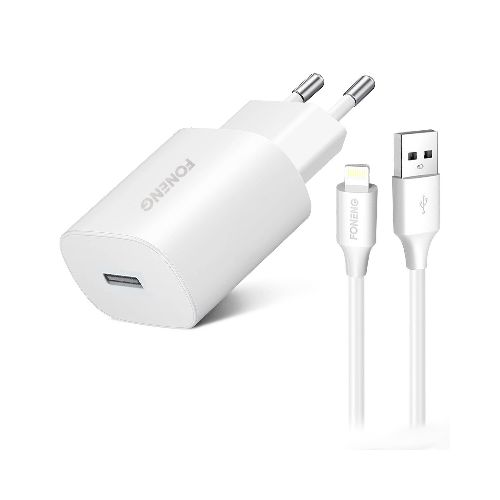 Cargador Foneng Eu43 + Cable Lightningiphone 2.1a - CARGADOR FONENG EU43 IPHONE 2.1A — Dimm