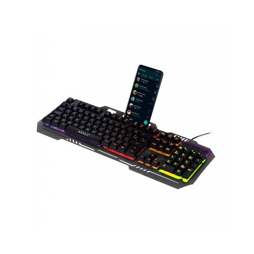 Teclado Gamer Yelandar K568 Con Soporte Para Celular - TECLADO GAMER METALICO CON CAB. K568  Ledstar