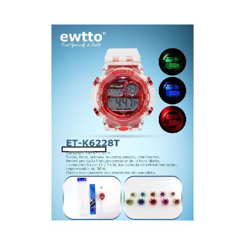 RELOJ PULSERA DIGITAL EWTTO -K6228