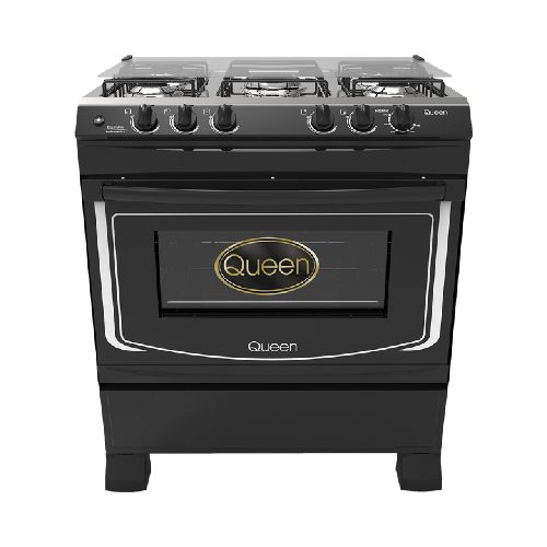 Cocina supergas 5 hornallas Queen negra c/ encendido