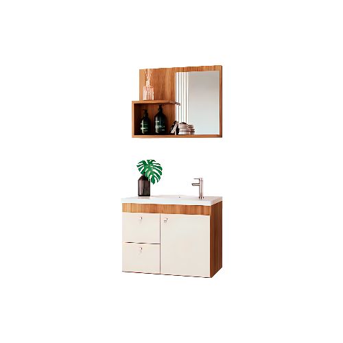 Mueble Baño Luna + Bacha + Espejo Premium 15mm La Tentación