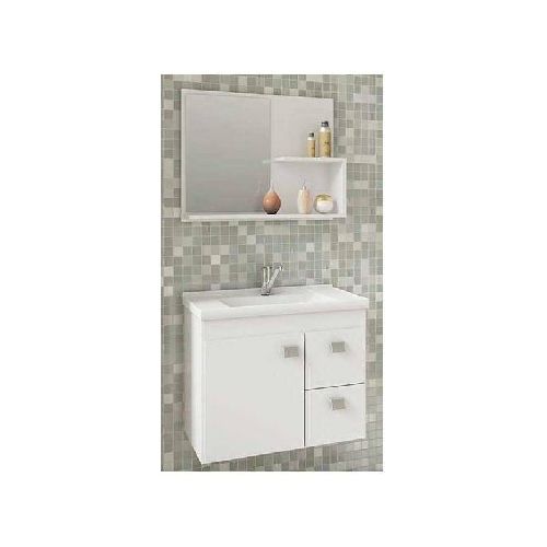 Mueble Para Baño Mgm Móveis Kit Hortência De 55cm De Ancho, 46cm De Alto Y 31.5cm De Profundidad Con Bacha Y Mueble Color Blanco