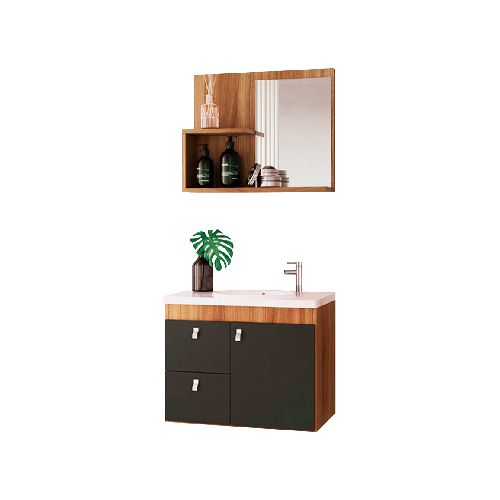 Mueble Baño Luna La Tentación + Bacha + Espejo Premium 15mm