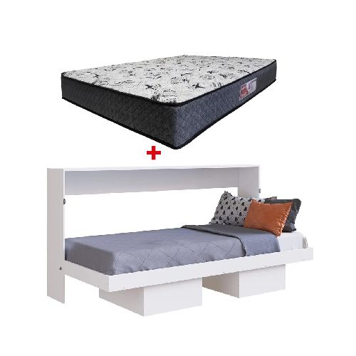 Cama Rebatible Latino 1 Plaza + Colchón Espuma Azaleia Pro 88