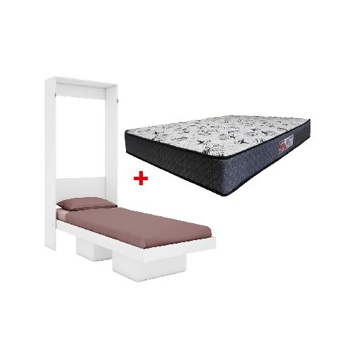 Cama Rebatible Manhattan 1 Plaza + Colchón Espuma Azaleia Pro 17 cm.