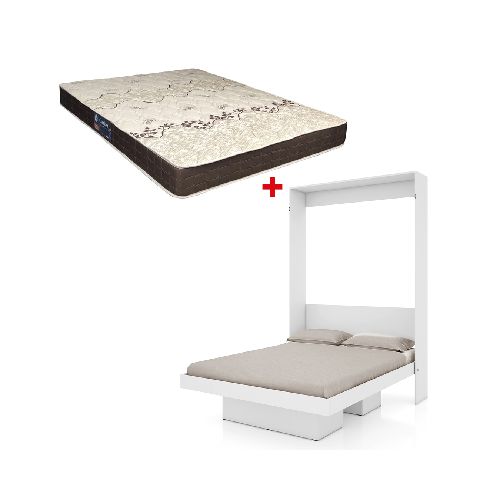 Cama Rebatible Manhattan 2 Plazas + Colchón Espuma Confort