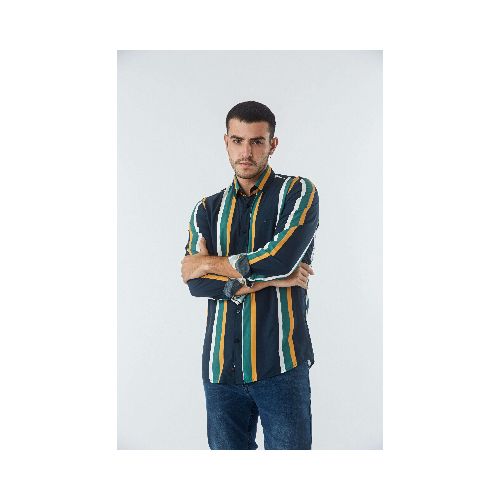 CAMISA M/L VISCOSA RAYADA MILTON MISTRAL