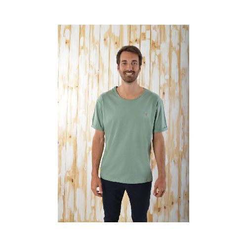 Remera Aves del Plata™ Cuello Grande y Mangas Dobladas, Verde Oliva - Aves del Plata