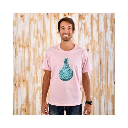 Remera Aves del Plata™ Astronauta en Meteorito Lunar, Rosa Light - Aves del Plata