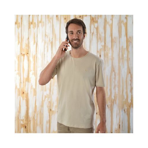 Remeras Aves del Plata™ Cuello Grande, Beige  