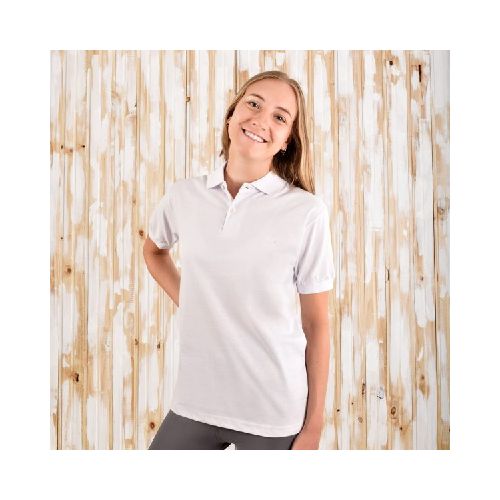 Remera Dama con Cuello  en Blanco  