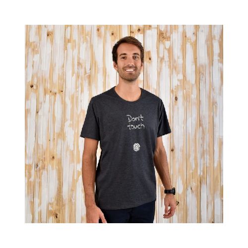 Remera Aves del Plata™ Don' t Touch - No Tocar-, Gris Negro Jaspeado  