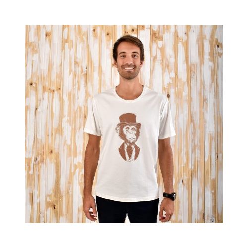 Remera Aves del Plata™ Mr Chimp de Gala en Crudo Natural  