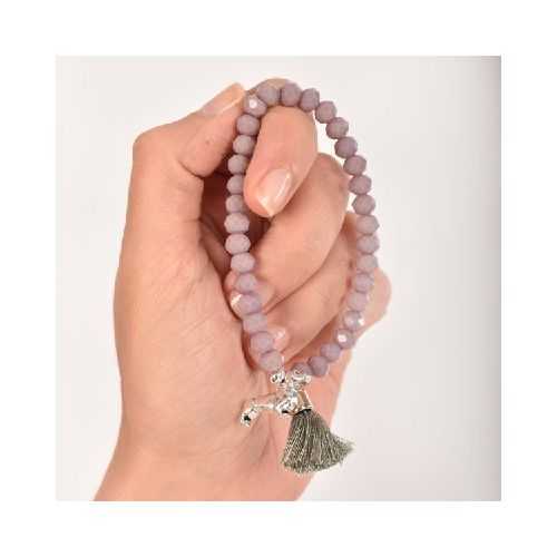 Pulsera con Perro Sachicha en tonos de Violeta - Aves del Plata