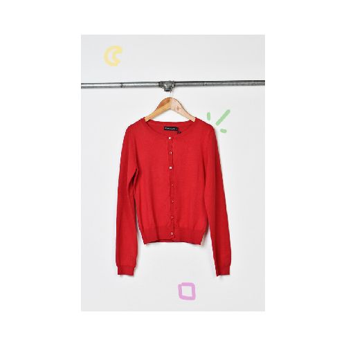 Cardigan Niña escote U - Rojo