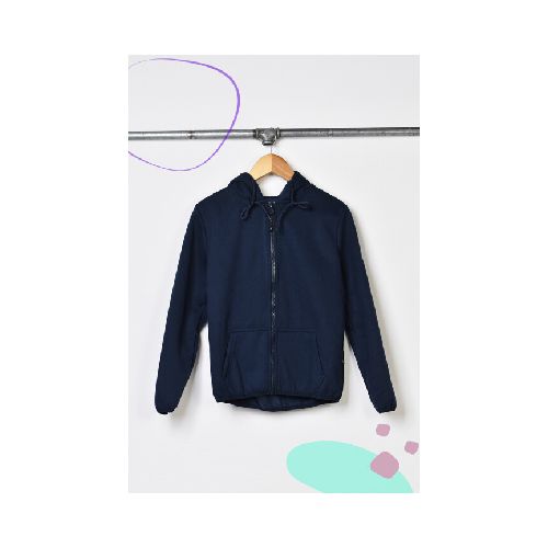 Campera deportiva infantil unisex con Felpa - Azul Marino