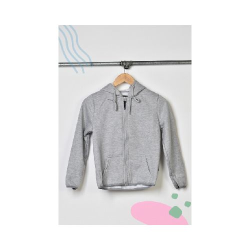 Campera deportiva infantil unisex con Felpa - Gris Melange