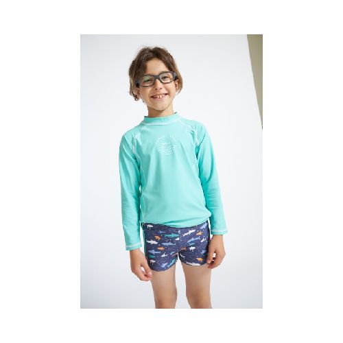 Remera UV para niños y niñas - Verde Agua