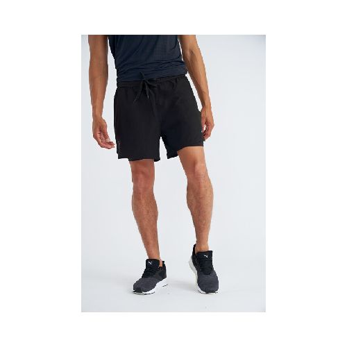 Short deportivo con calza - Negro