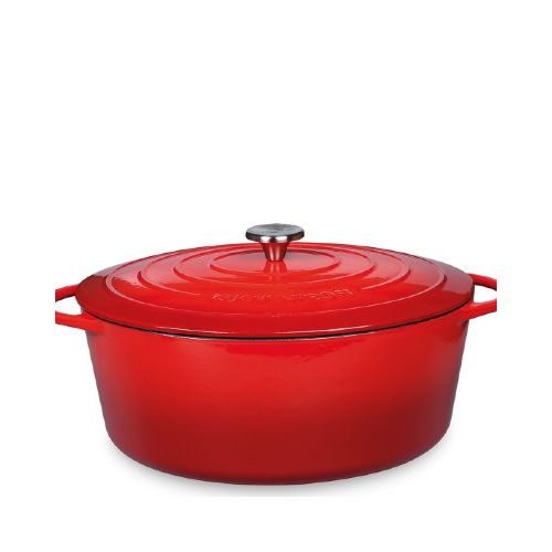 Olla Oval Roja 35cm Hierro. 0402000435