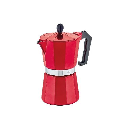 Cafetera Expresso Italiana Cilio Roja Metalizada 8 tazas 320527