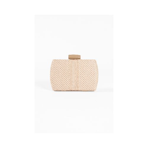 Cartera clutch broche - marrón