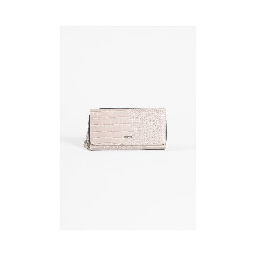 Billetera croco flap - beige