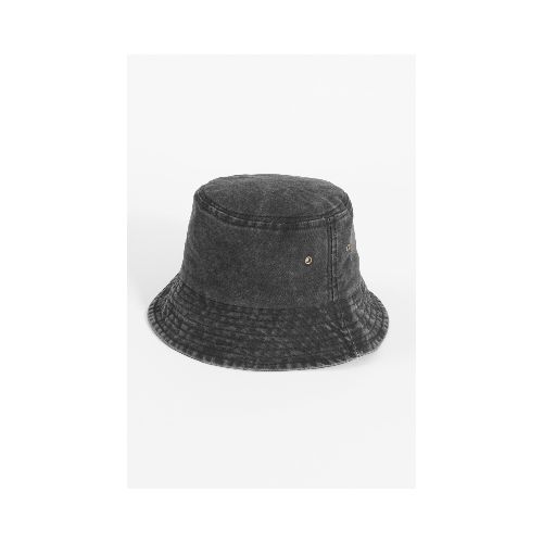 Gorro bucket gastado pespunte - negro