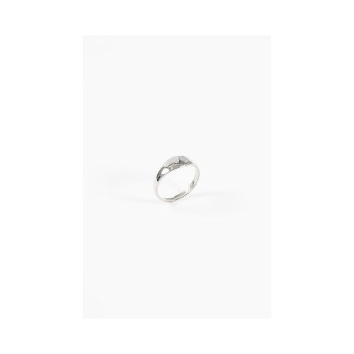 Anillo acero ajustable curvo - plateado