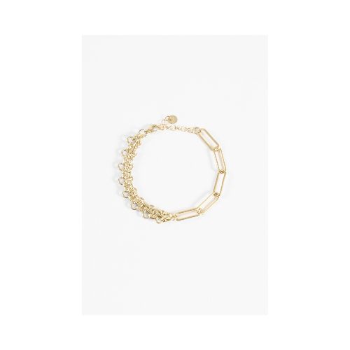 Pulsera acero combinada - dorado