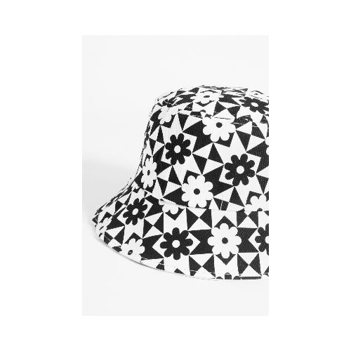 Gorro bucket estampa geométrica - negro