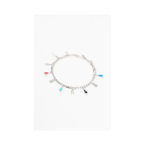 Pulsera con dijes colores - plateado