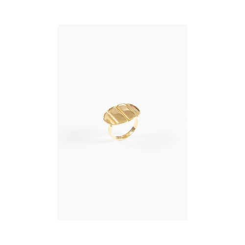 Anillo machacado ajustable acero - dorado