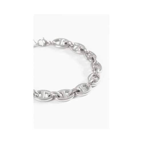 Pulsera acero eslabones - plateado