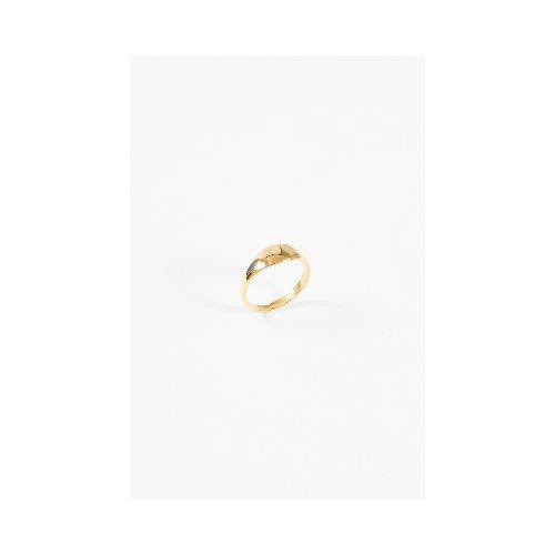 Anillo acero ajustable curvo - dorado