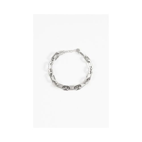 Pulsera acero eslabones rectangulares - plateado