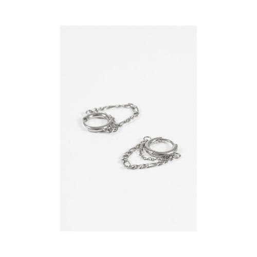 Aros acero con cadenas - plateado