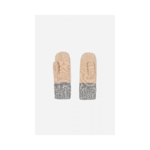 Guantes miton jaspeados - beige