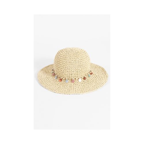 Gorro playero con borlas - beige