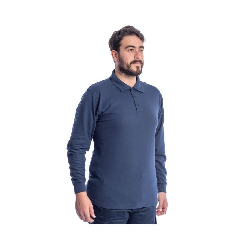 REMERA POLO MANGA LARGA - AZUL REPOLAAZUL