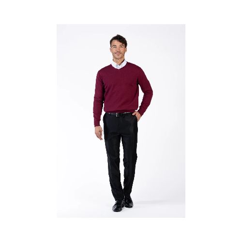 SWEATER CUELLO V - WINE — ALTOCONCEPTO