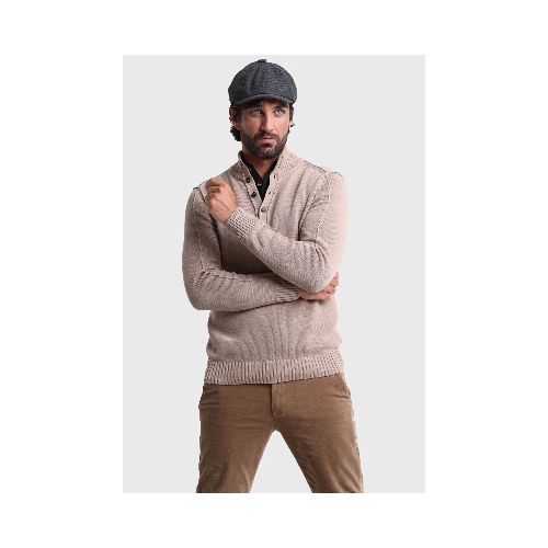 SWEATER ARROW H.BUTTON - BEIGE — ALTOCONCEPTO