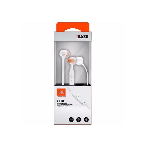 Auriculares para Oreja JBL T110 Blancos - Manos libres T110-W