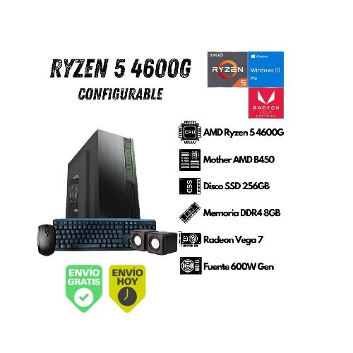 Equipo PC AMD Ryzen 5 4600G 8GB 256GB SSD (Configurable) EQ-RY5-4600G